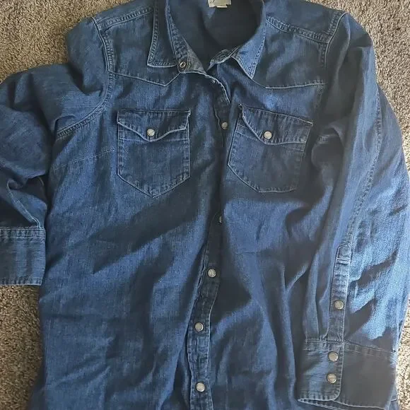 NWT j Crew Blue Denim Shirt Dress 16 - Picture 8 of 8